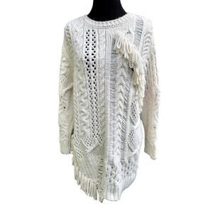 Ultra Cozy Nisan Oversized Distressed Soft Fisherman Tunic Sweater Size Medium